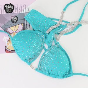 Turquoise Fitness Competition Bikini for Women